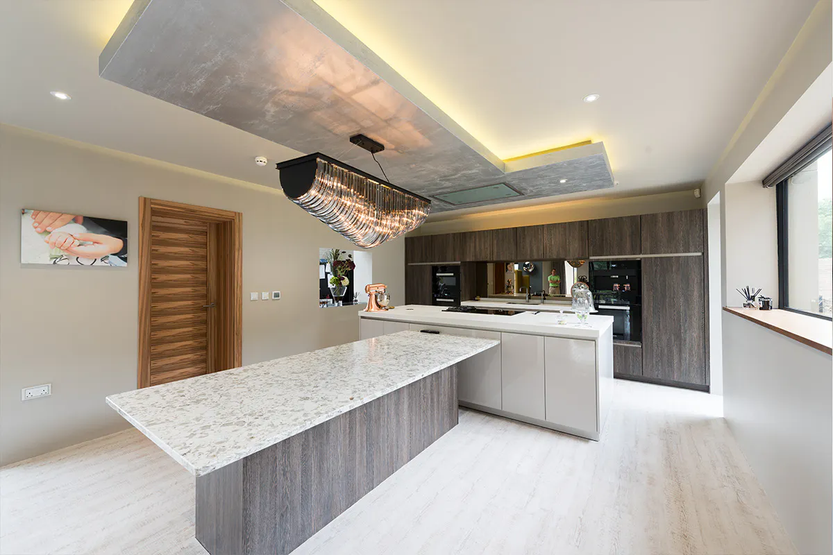 Modern kitchen with internal door
