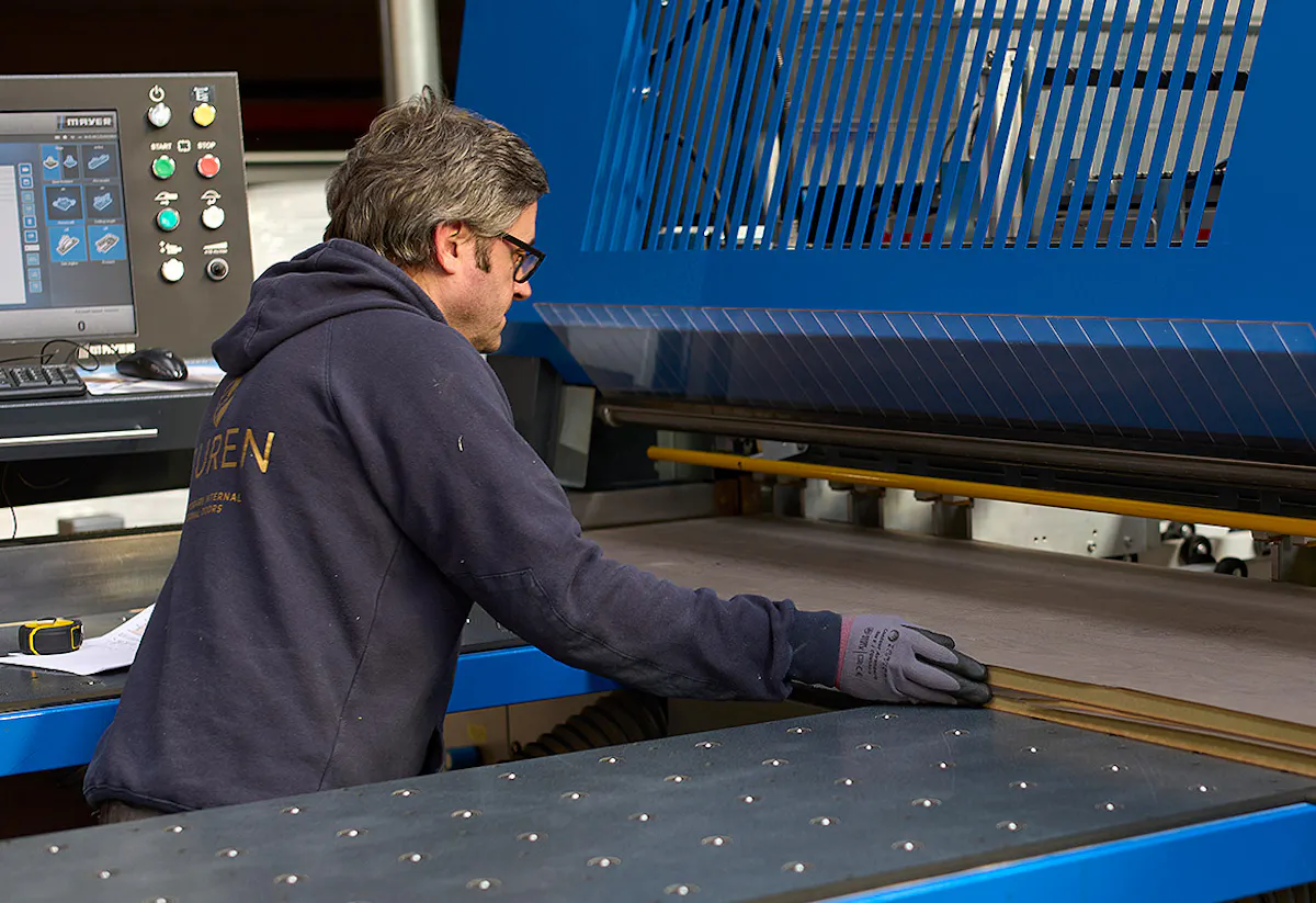 A man operating machinery.