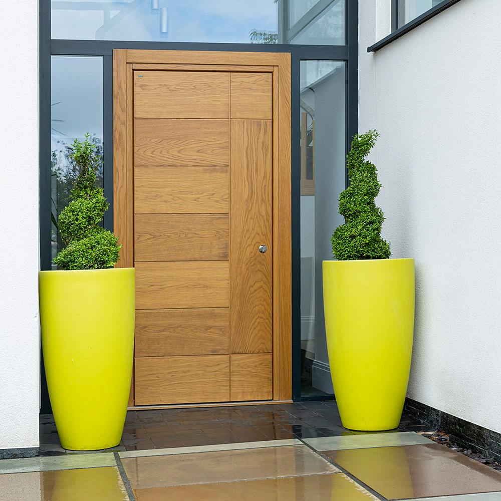 A luxury replacement door with two different sides