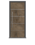 Patina Bronze Single leaf front door - Olivo SI by Deuren