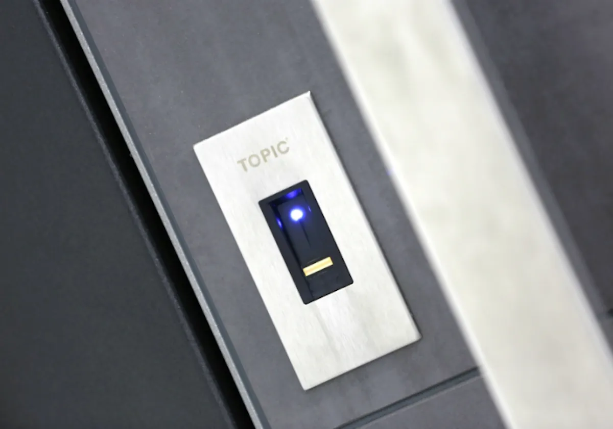 Finger scanner on door
