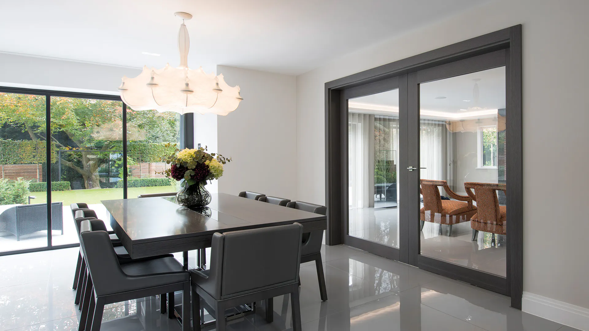 Internal double glass Deuren doors with black trim