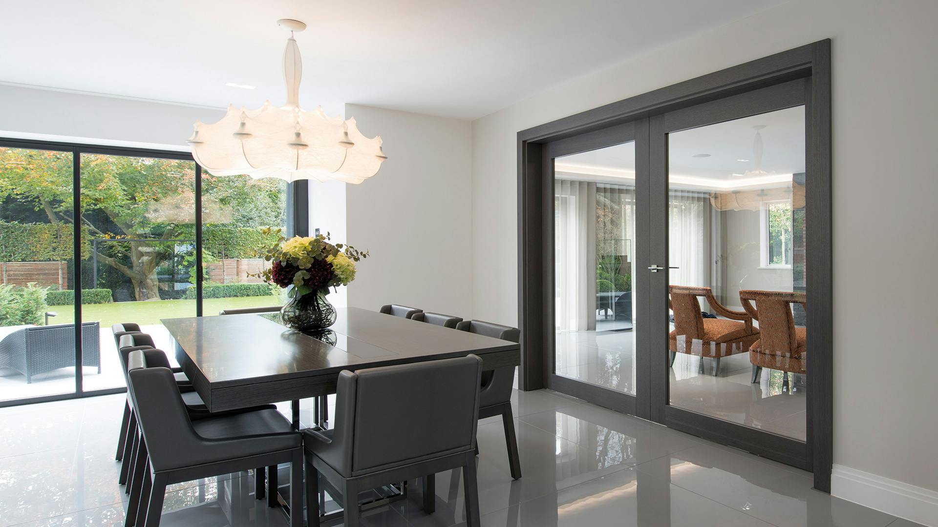 Internal double glass Deuren doors with black trim