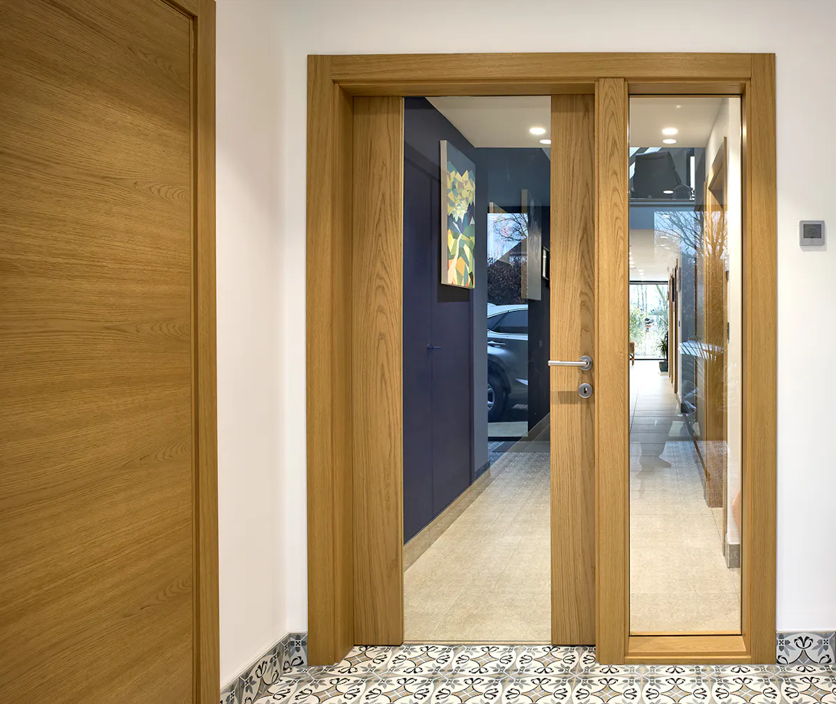 Wooden Internal door with glazed panels