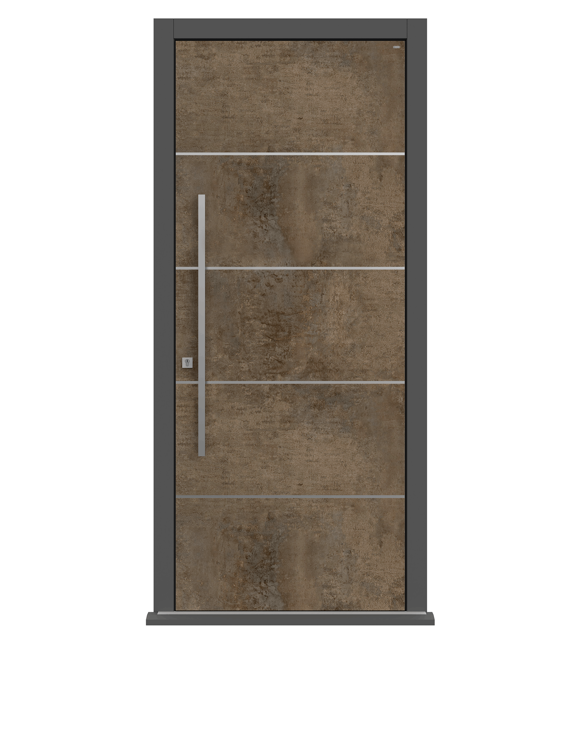 Patina Bronze Single leaf front door - Olivo SI by Deuren