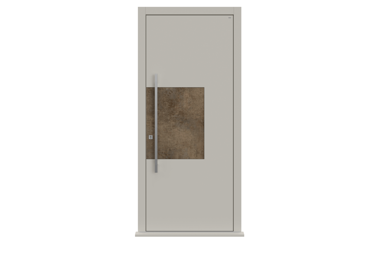 White Ral 9010 Patina Bronze Single leaf front door - Teri by Deuren