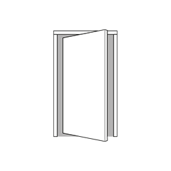 A rendering of a pivot door.