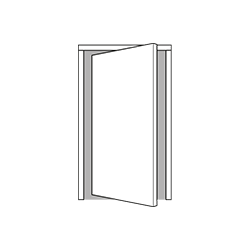 A rendering of a pivot door.