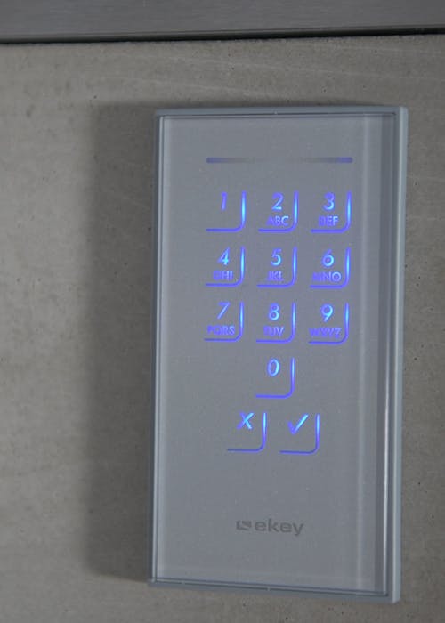 Close up of door lock keypad