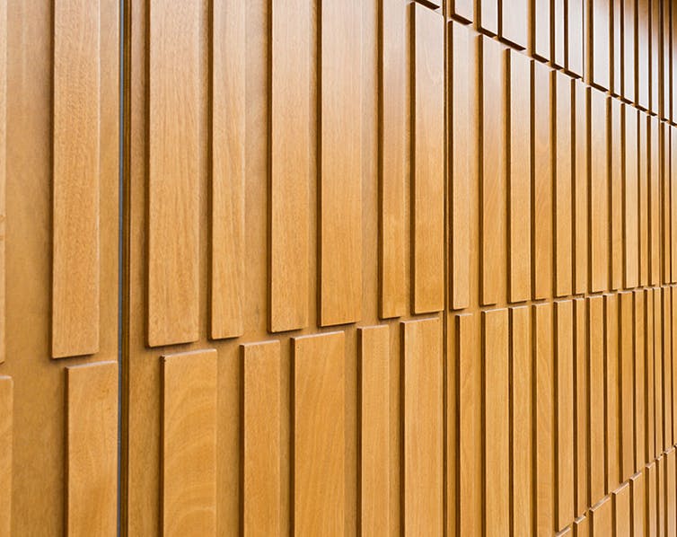 close up of Tavole wooden styled garage door