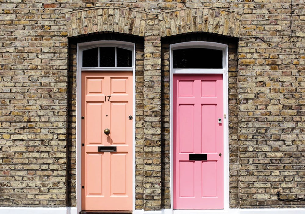 Bright coloured front doors