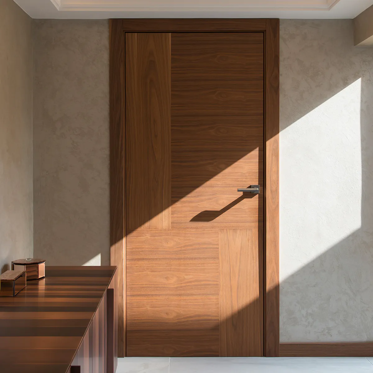 Modern Walnut Door - Trigen Interiors