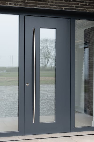Vista Front Door | Dark Grey Paint Finish | 2 Glazed Side Laterals