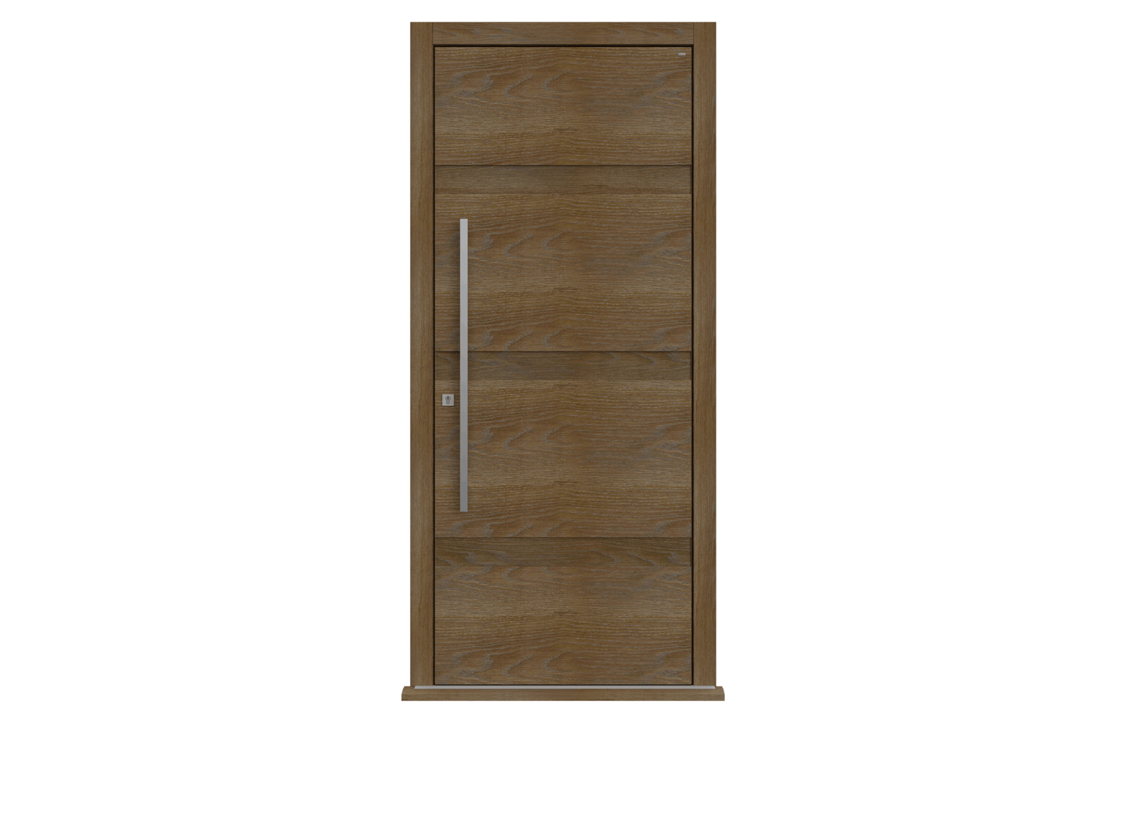 Walnut Stained Oak Single leaf front door - Linea by Deuren