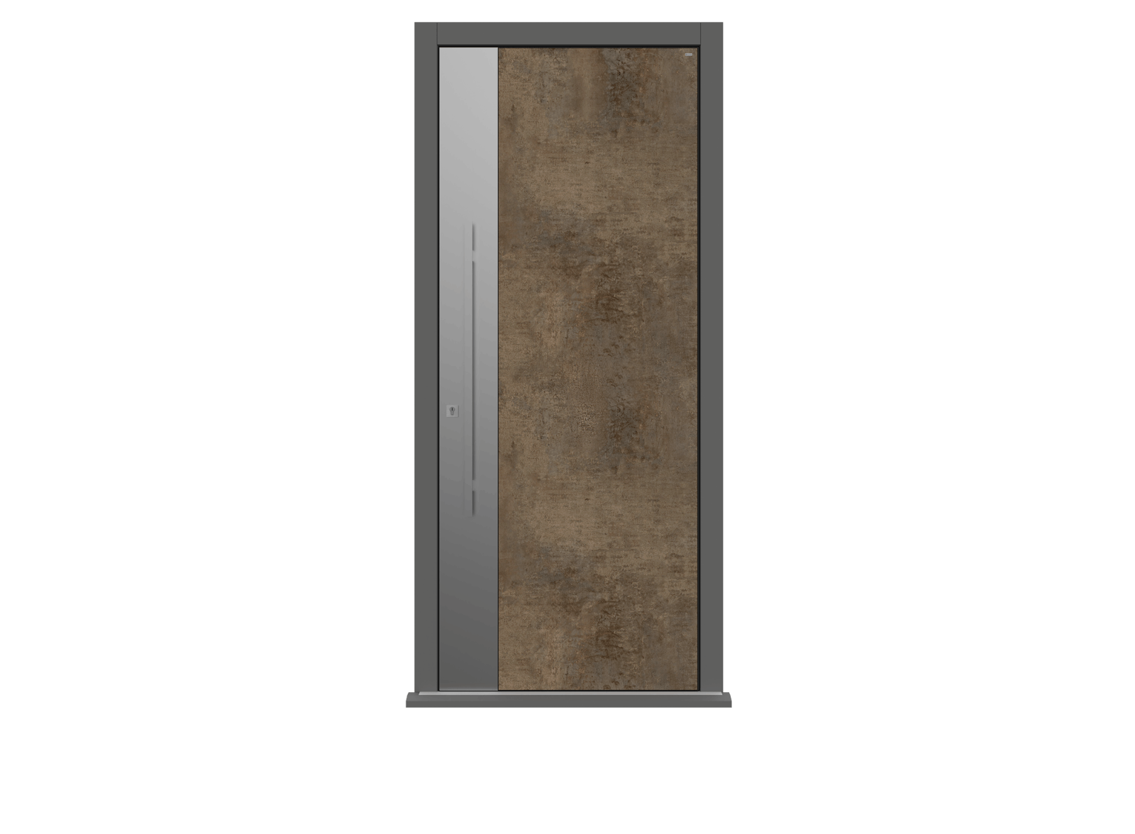 Patina Bronze Single leaf front door - Olivo S by Deuren