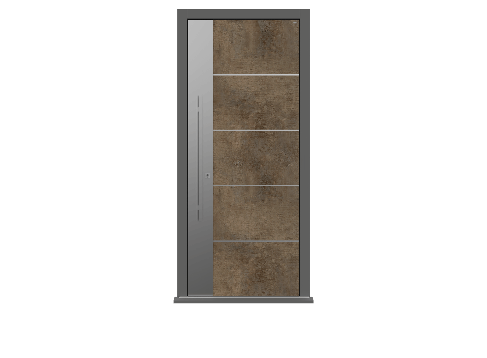 Patina Bronze Single leaf front door - Olivo SSI by Deuren