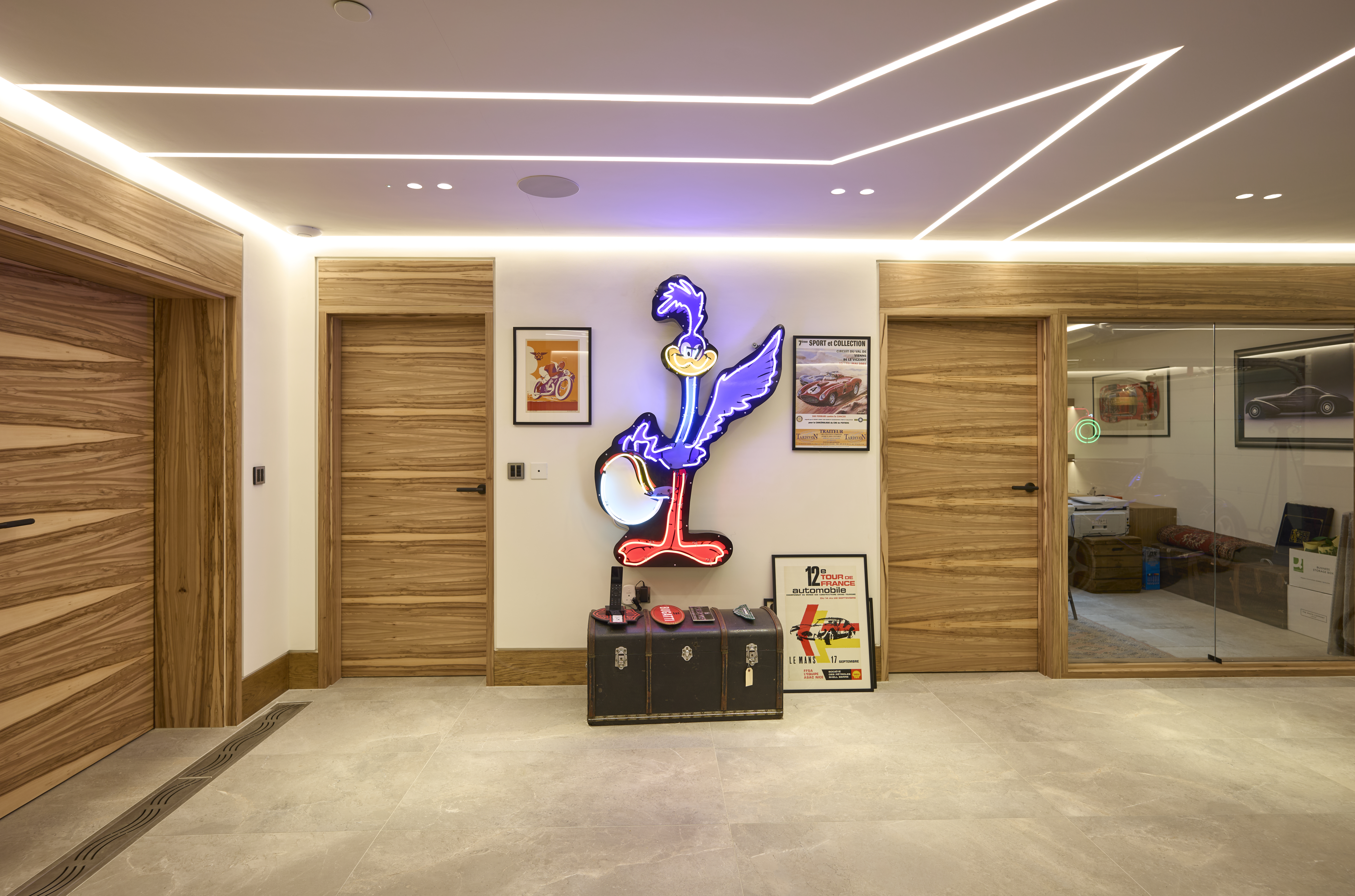 Bespoke Internal doors with top transoms Trem H Satin Walnut