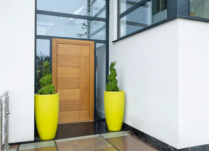 A luxury replacement door with two different veneers either side