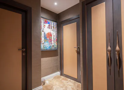 A bespoke design for show stopping leather internal doors