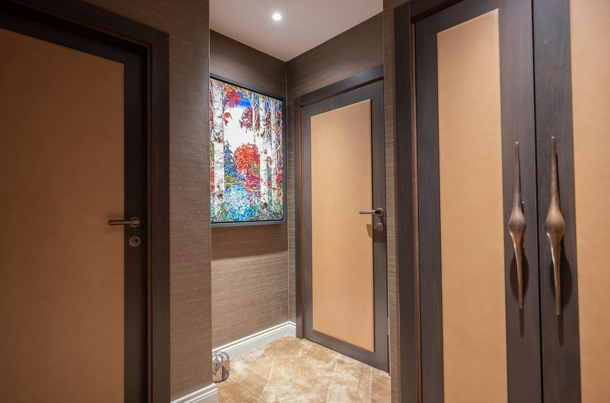 A bespoke design for show stopping leather internal doors