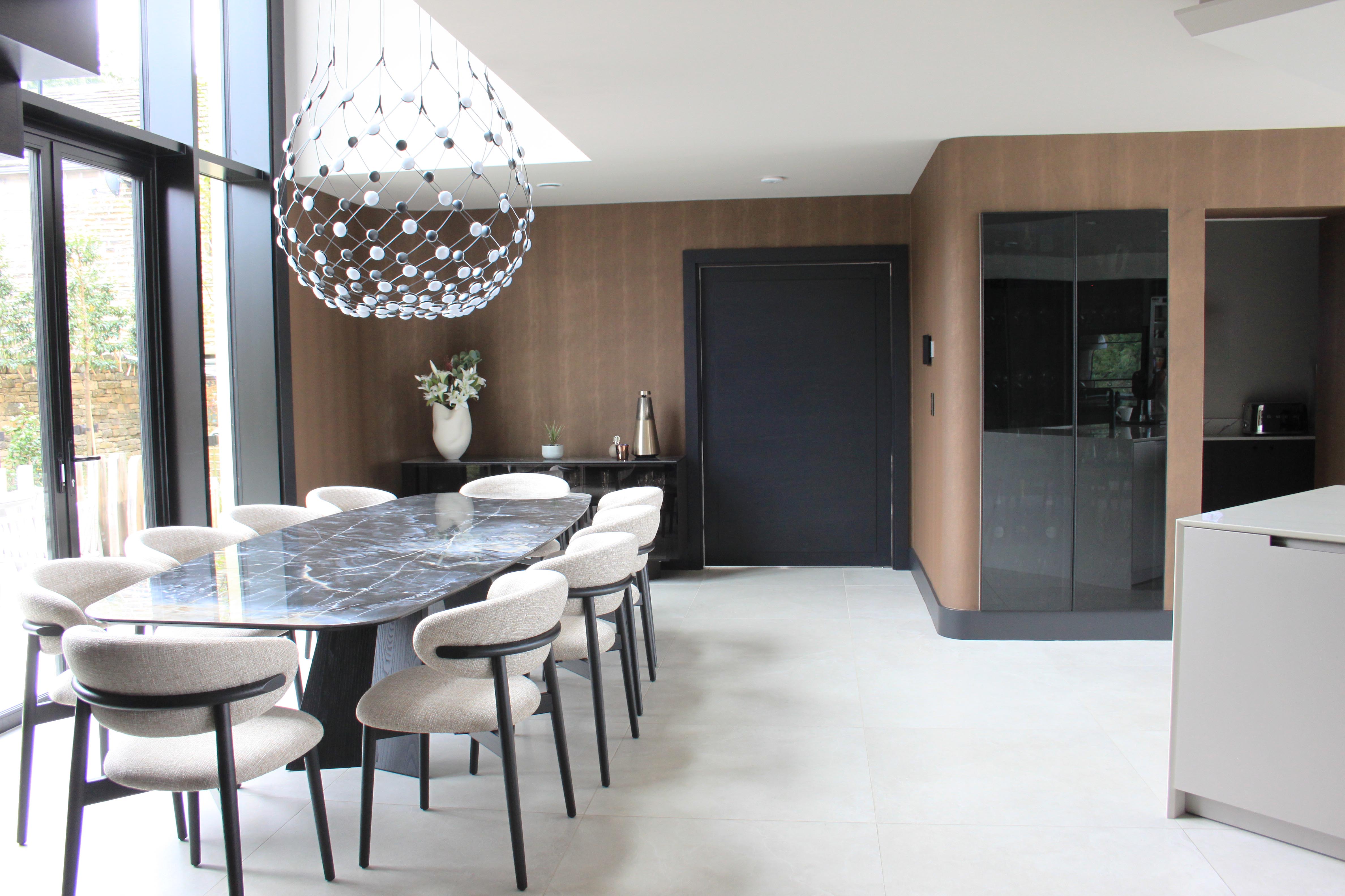 Large Black ash internal pivot door in Gio style 