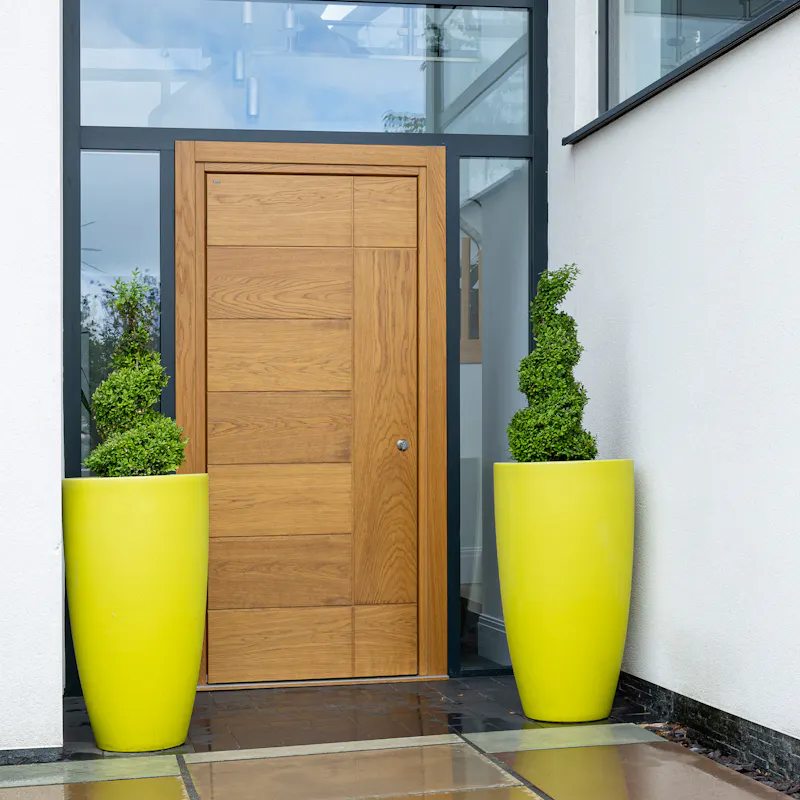 A luxury replacement door with two different veneers either side