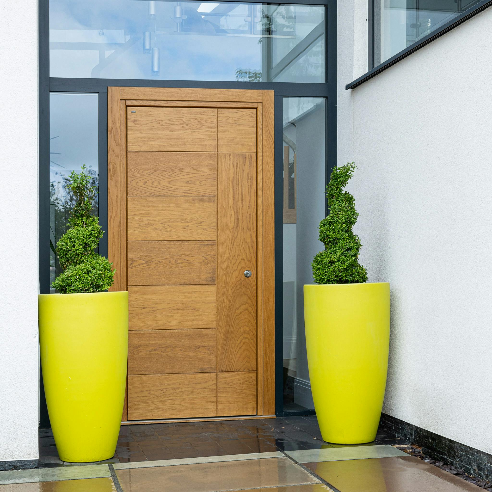 A luxury replacement door with two different veneers either side