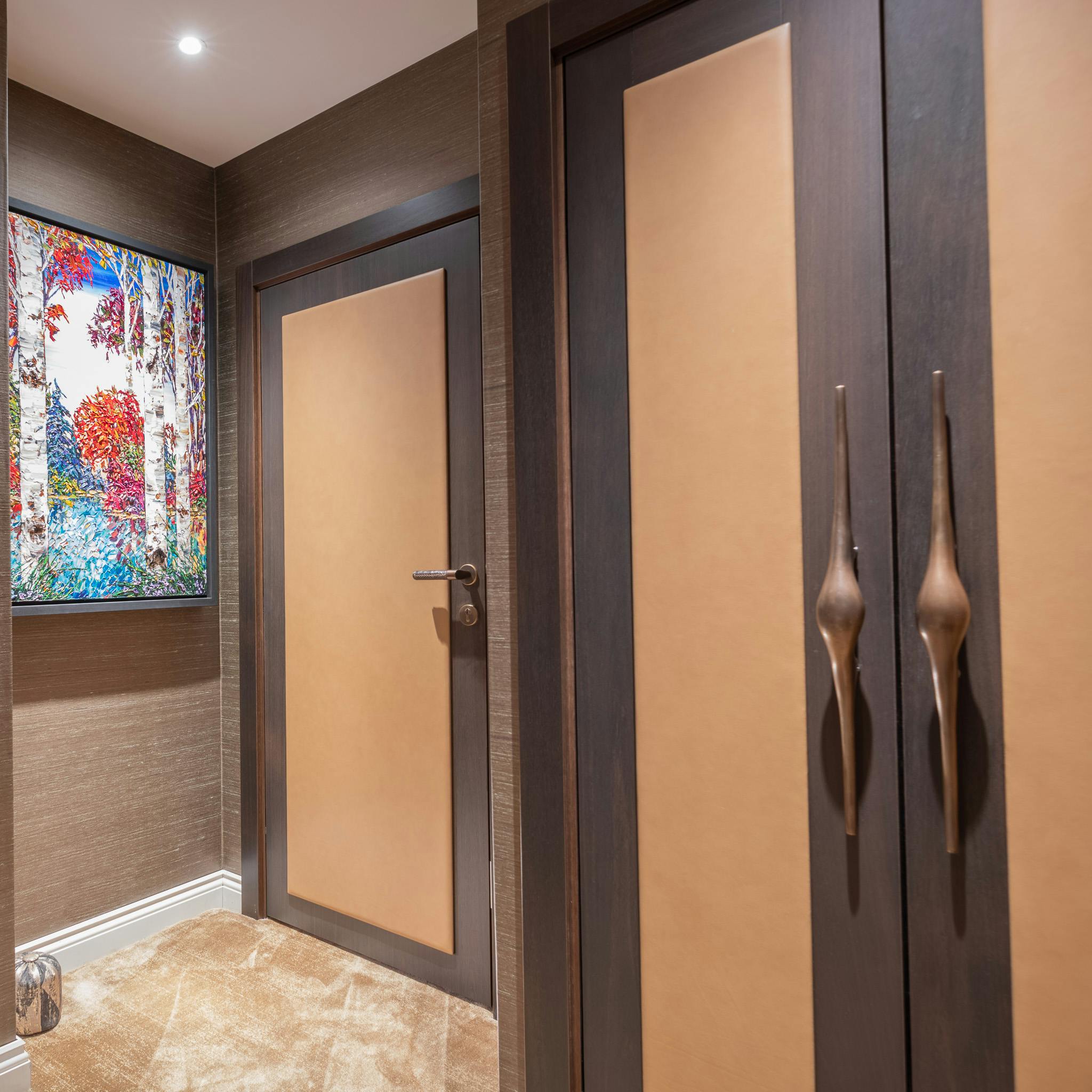 A bespoke design for show stopping leather internal doors