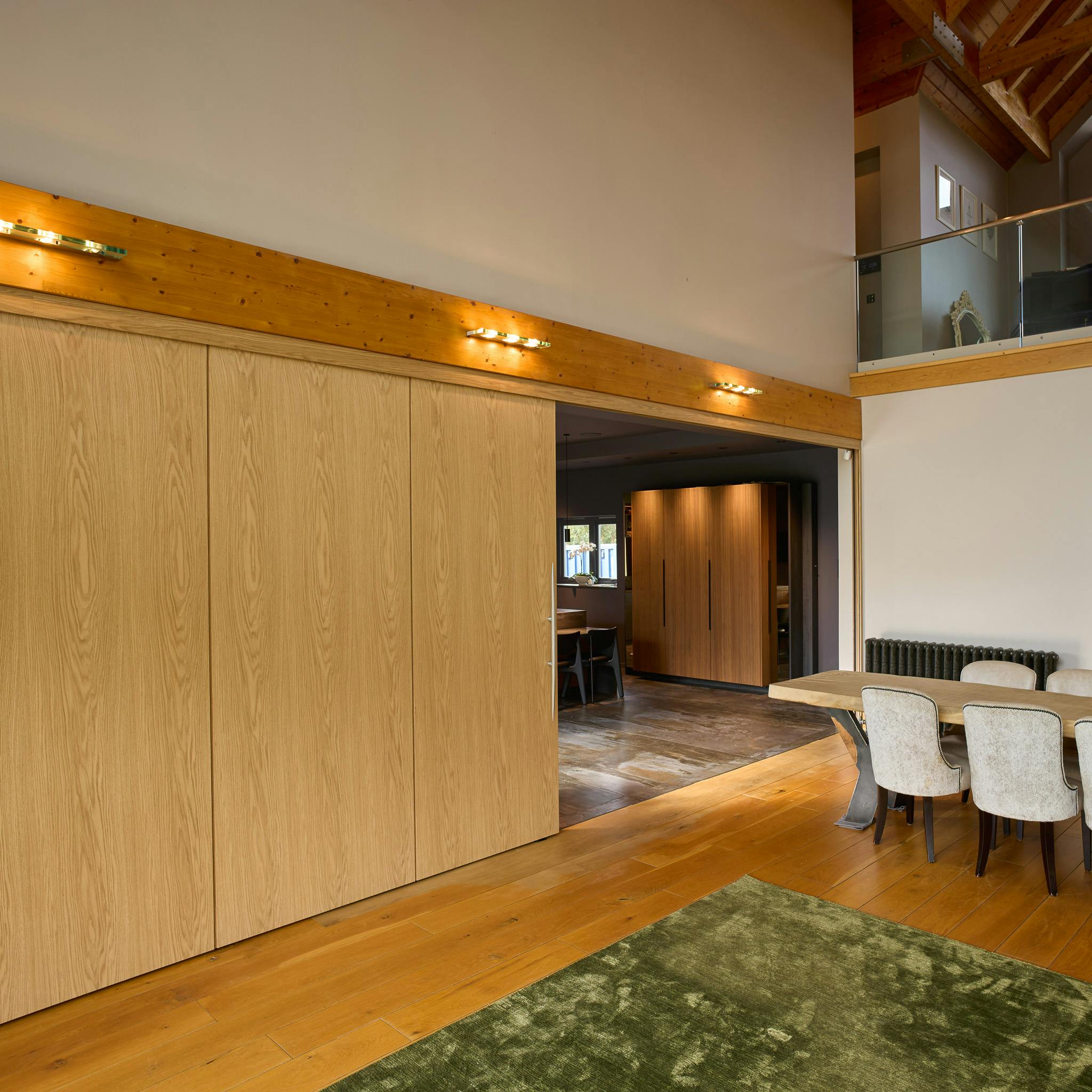 Artistic mastery with an oversized sliding door 