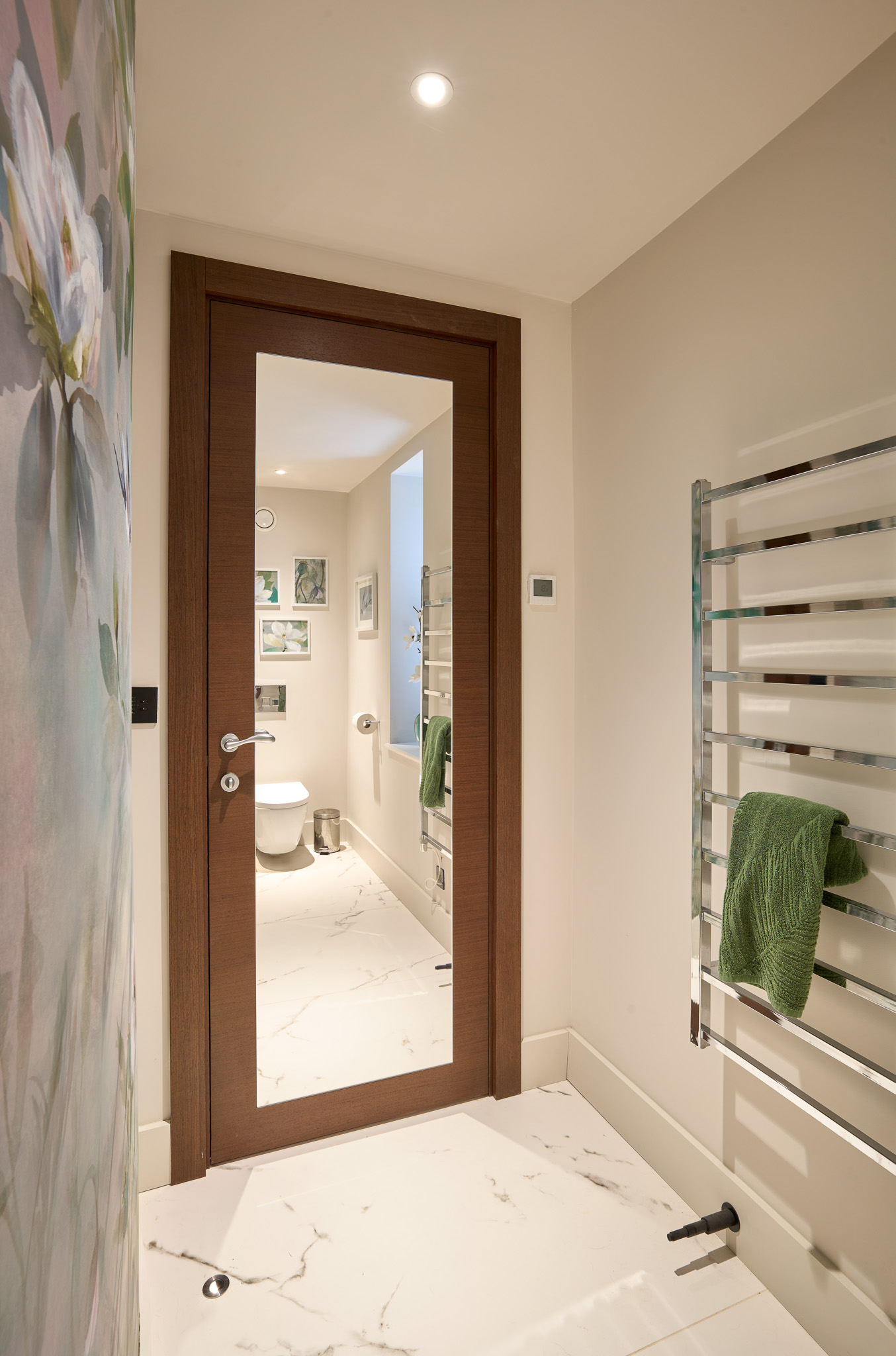 Trem H internal door in Teak with Mirror