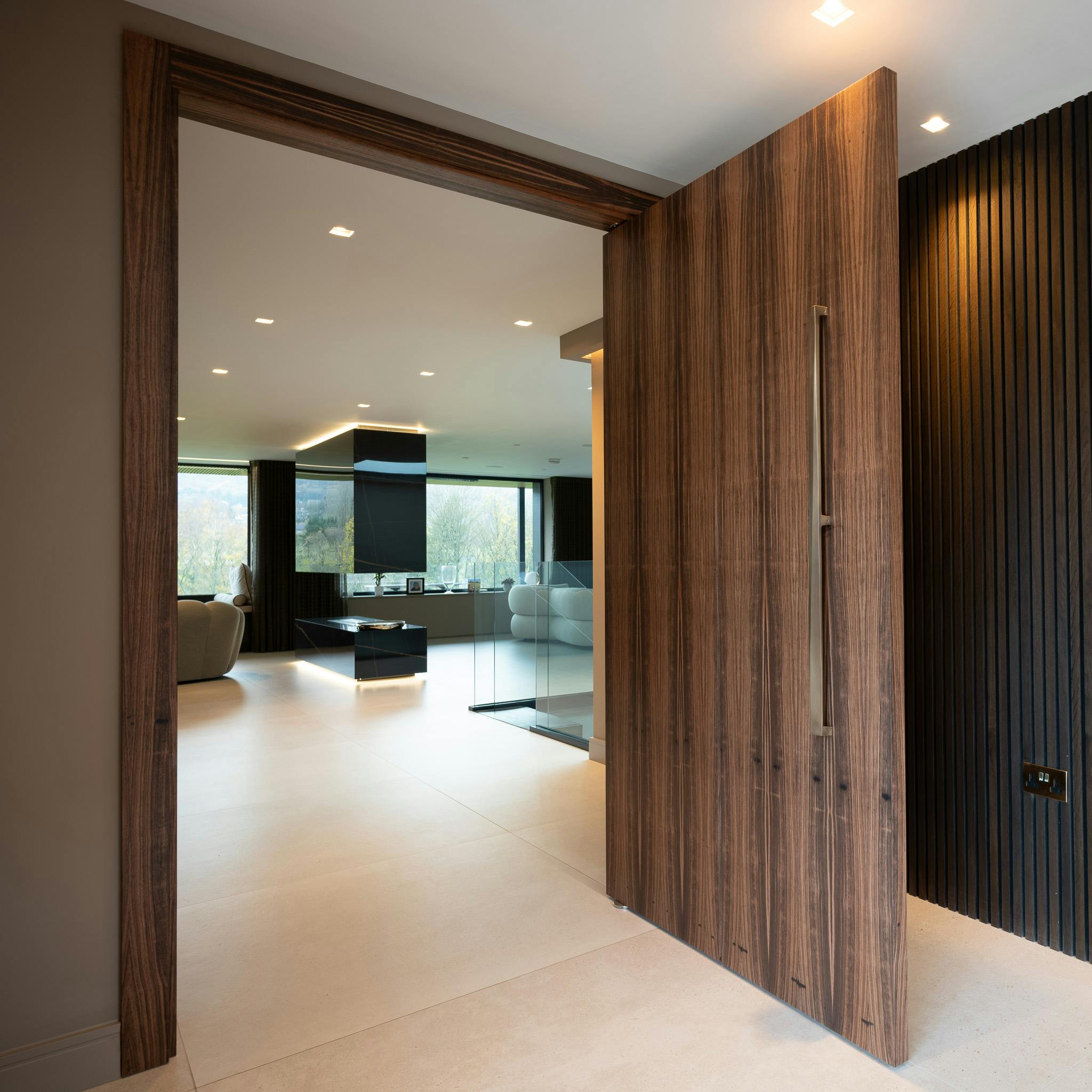 Separating a entranceway using a statement pivot door