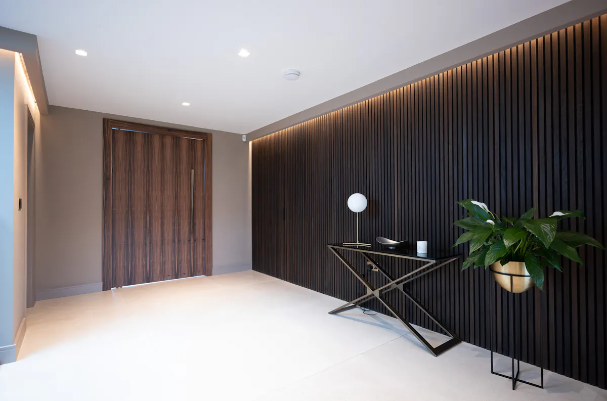 Ebony Macassar pivot door