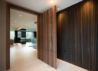 Separating a entranceway using a statement pivot door