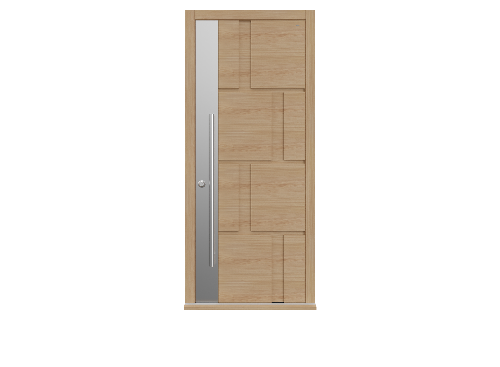 Single leaf front door - Tegal S by Deuren in natural oak