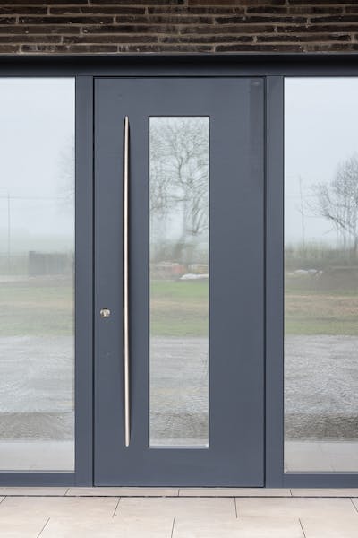 Vista Front Door | Dark Grey Paint Finish | 2 Glazed Side Laterals