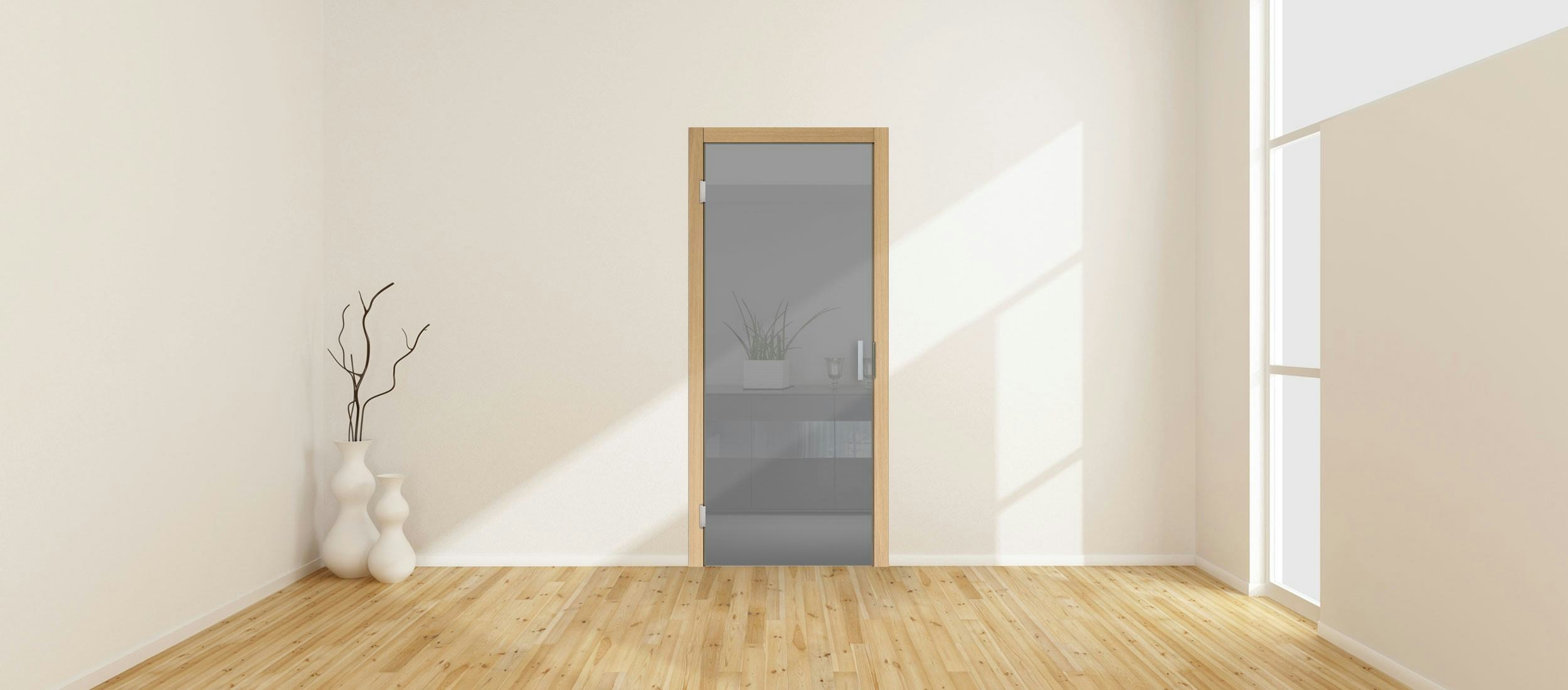 Fully glazed glass internal door