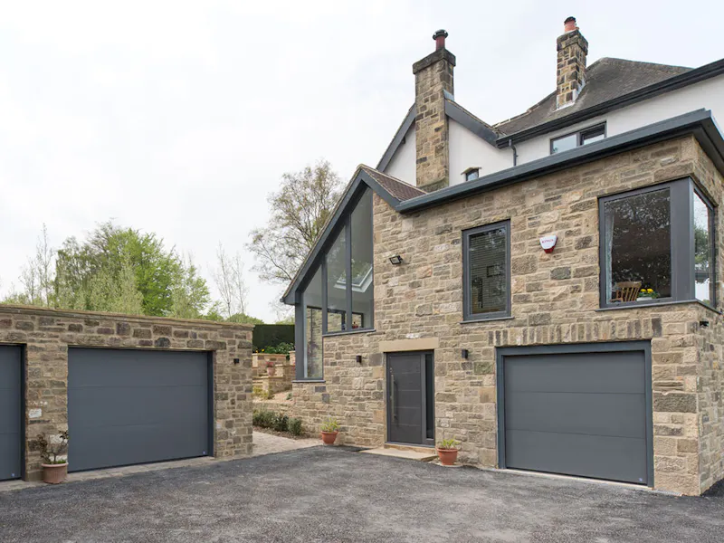 Perfectly paired front and garage doors