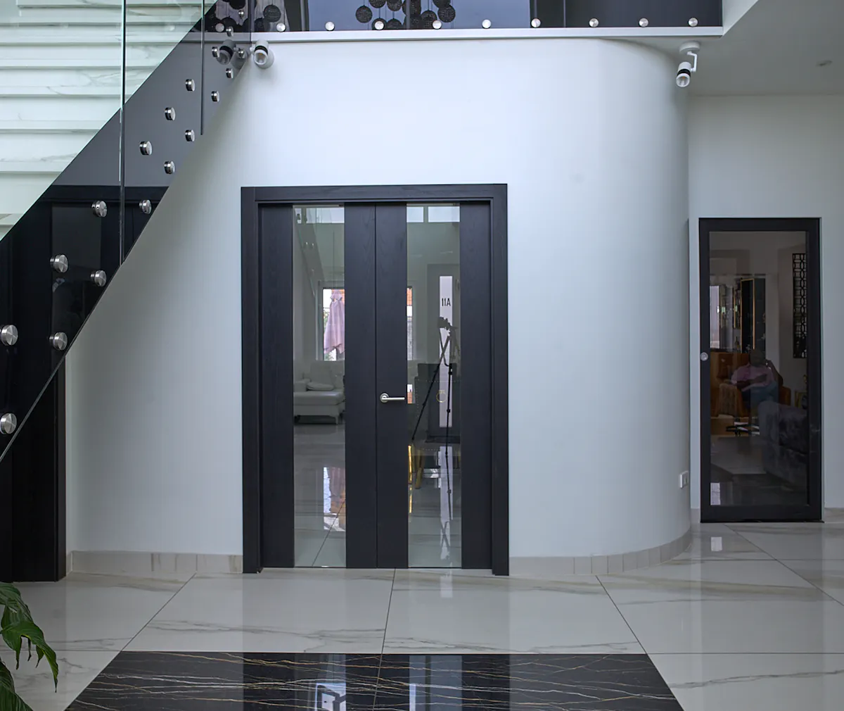 Black Ash double leaf doors - Trem V Glass by Deuren 