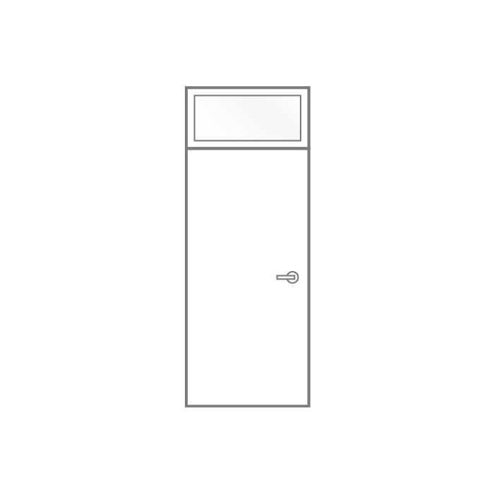 Single with overhead transom