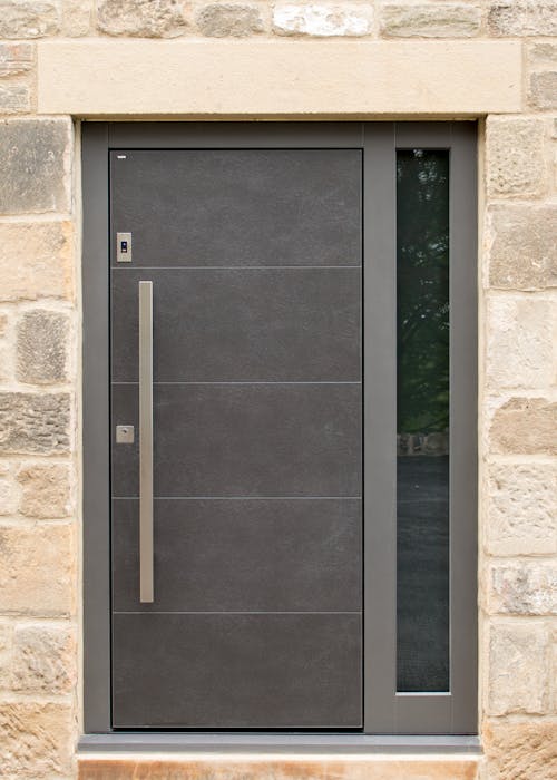 Modern designed dark textured Pichola front door