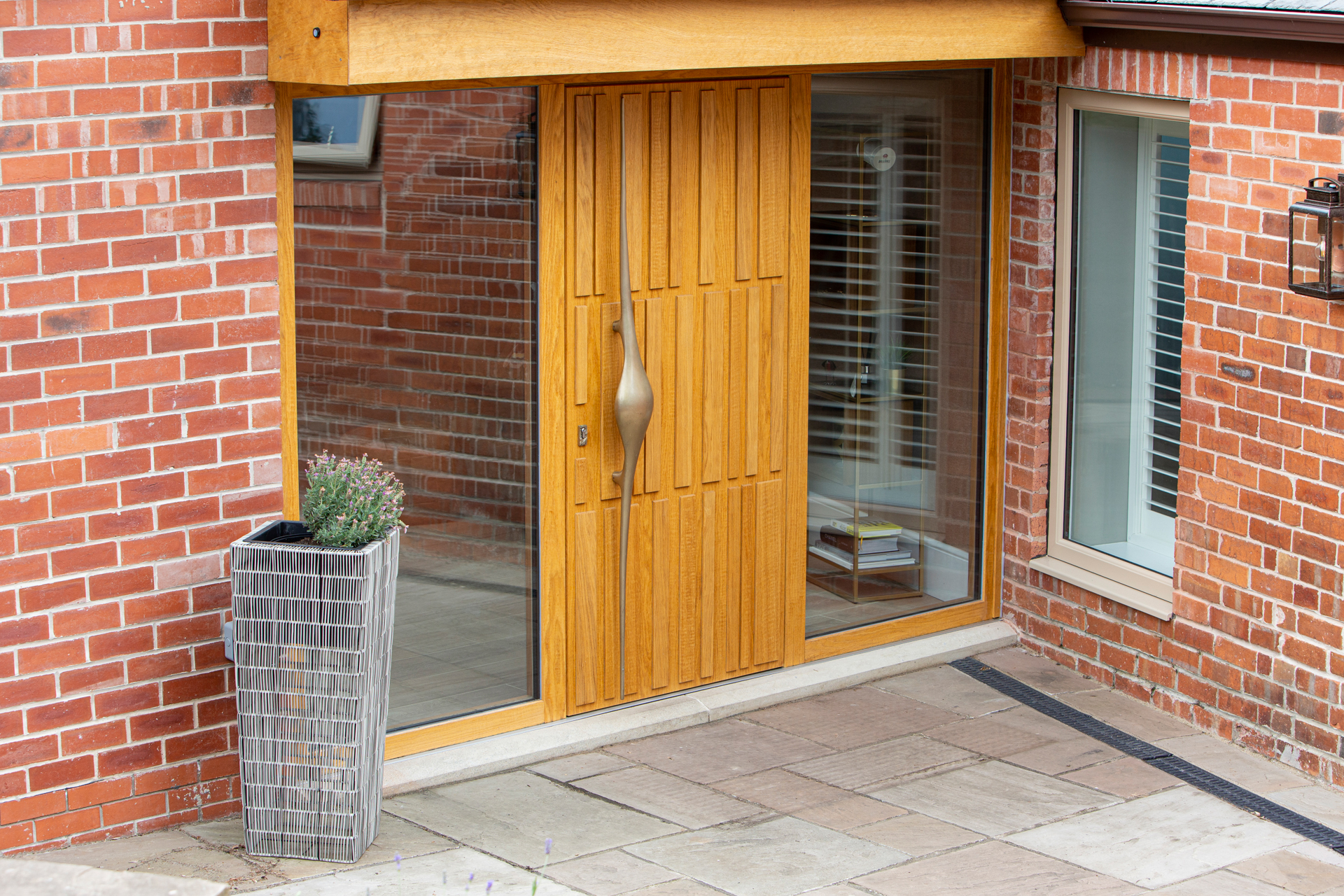Bespoke Front door Tavole Honey Oak two side laterals
