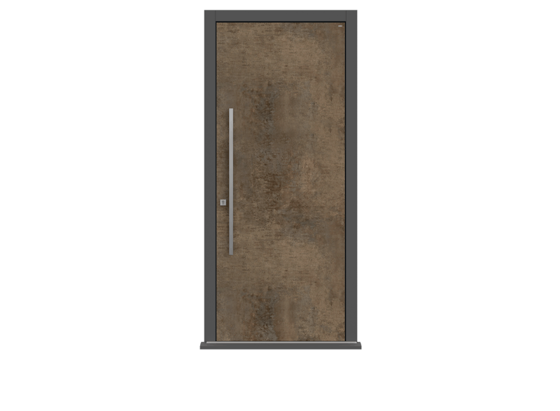 Patina Bronze Single leaf front door - Olivo by Deuren