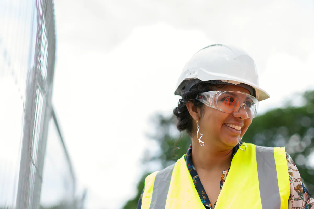 site worker in protective clothing