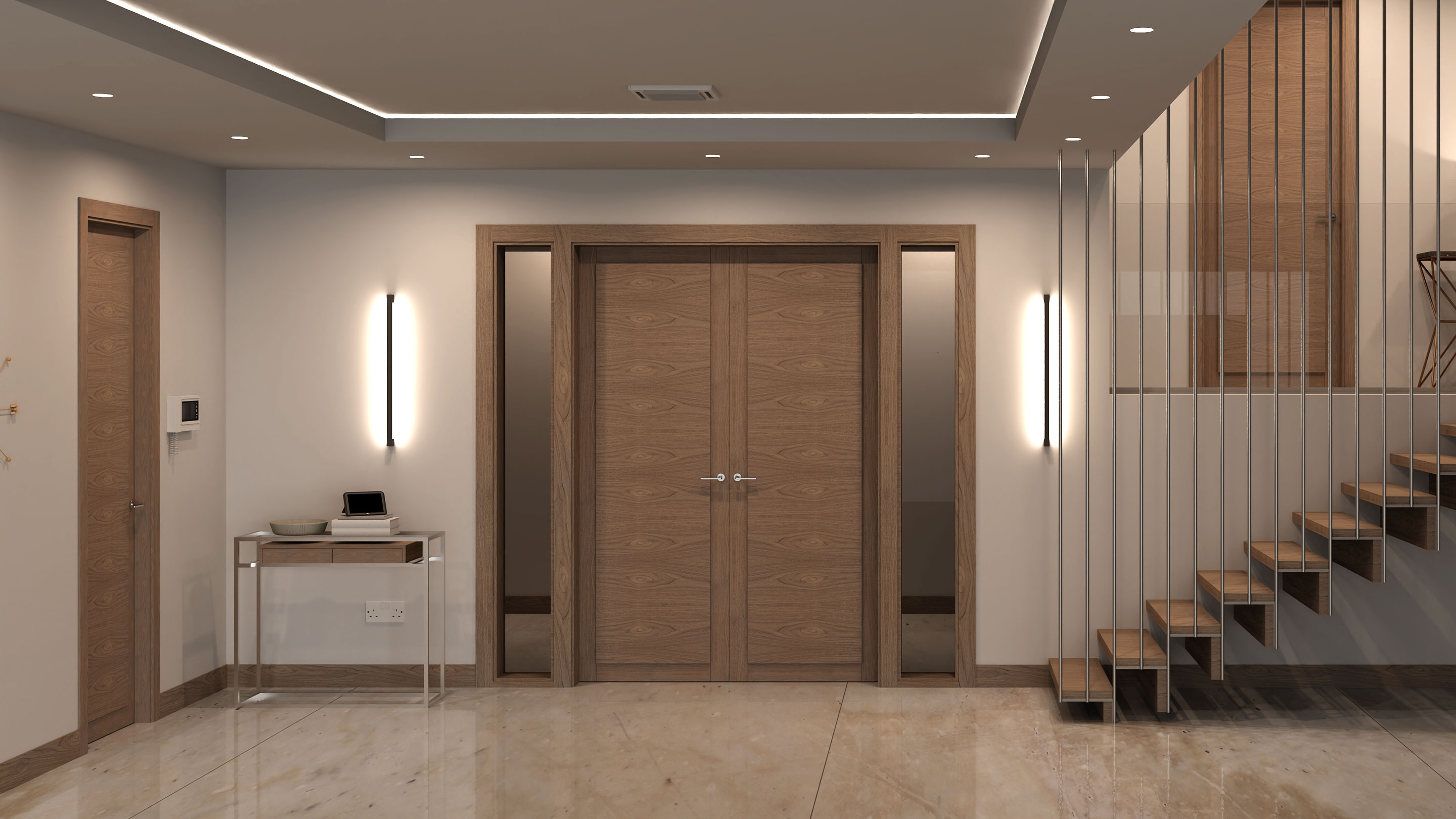 Internal double Uccio Deuren door inside a hallway