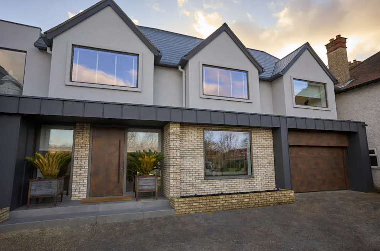 Patina Bronze matching front and garage door