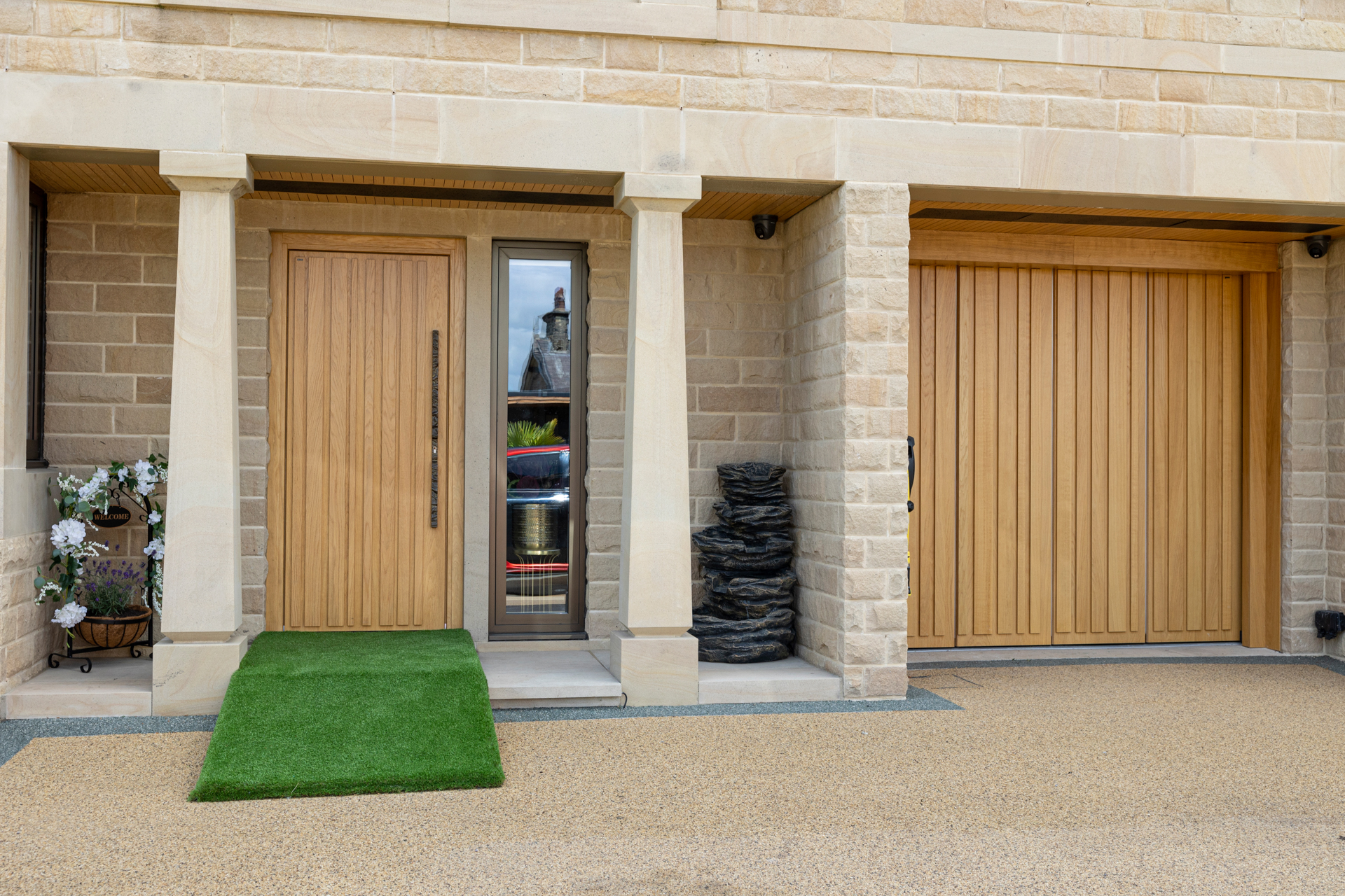 Matching Piano Oak External Door and Garage Door