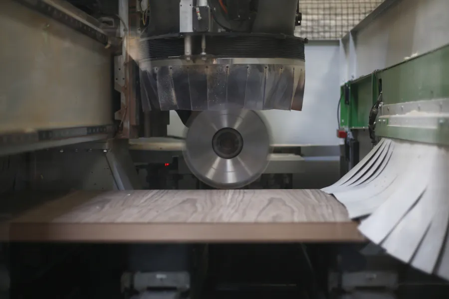 A close up of a factory machine