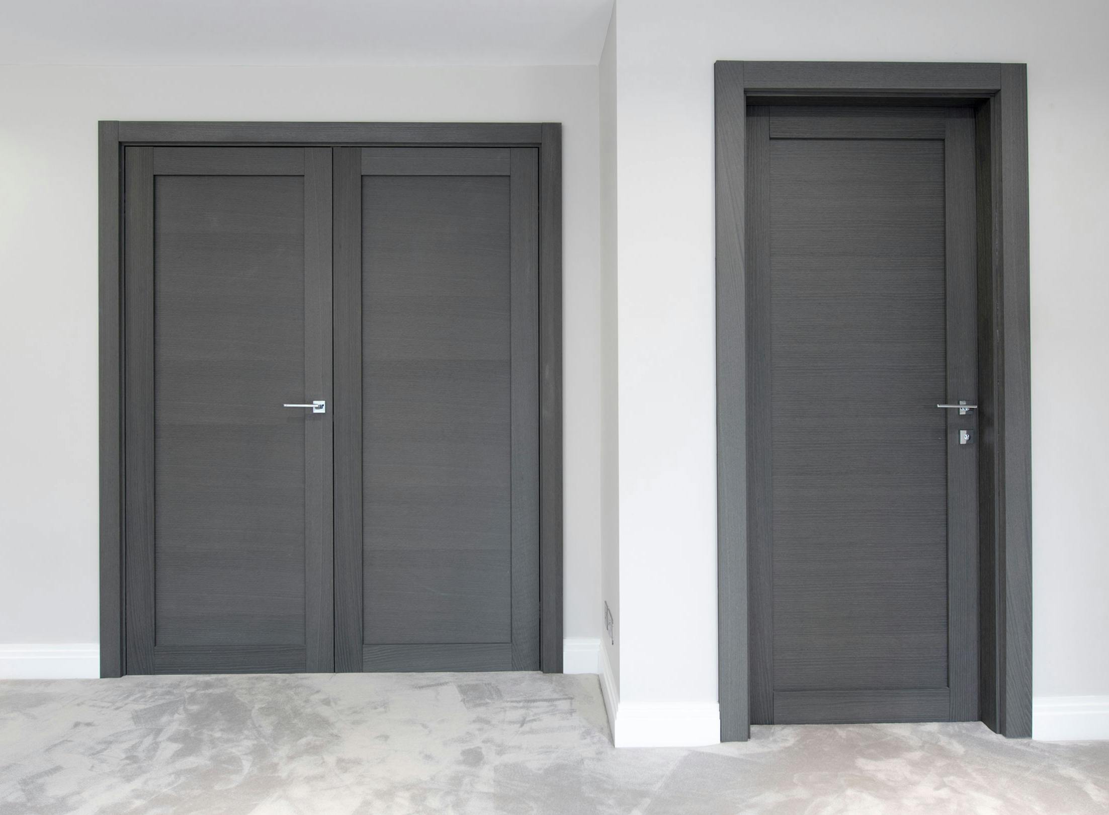 Grey oak single & double leaf doors - Gio by Deuren