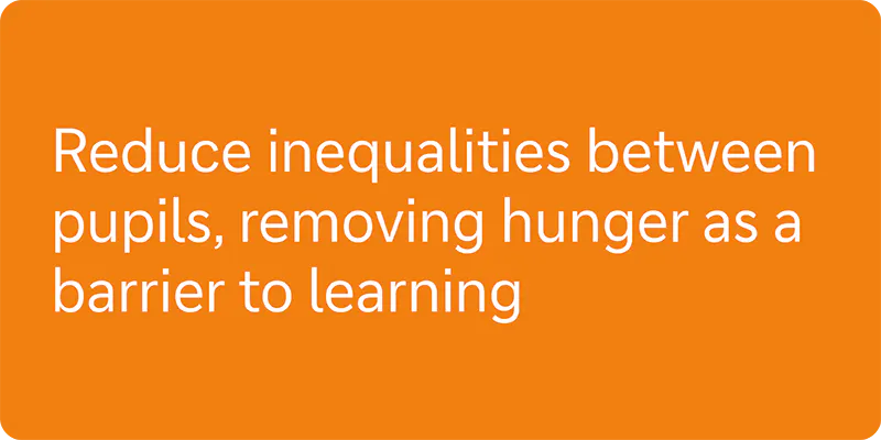 Reduce inequalities between pupils, removing hunger as a barrier to learning.