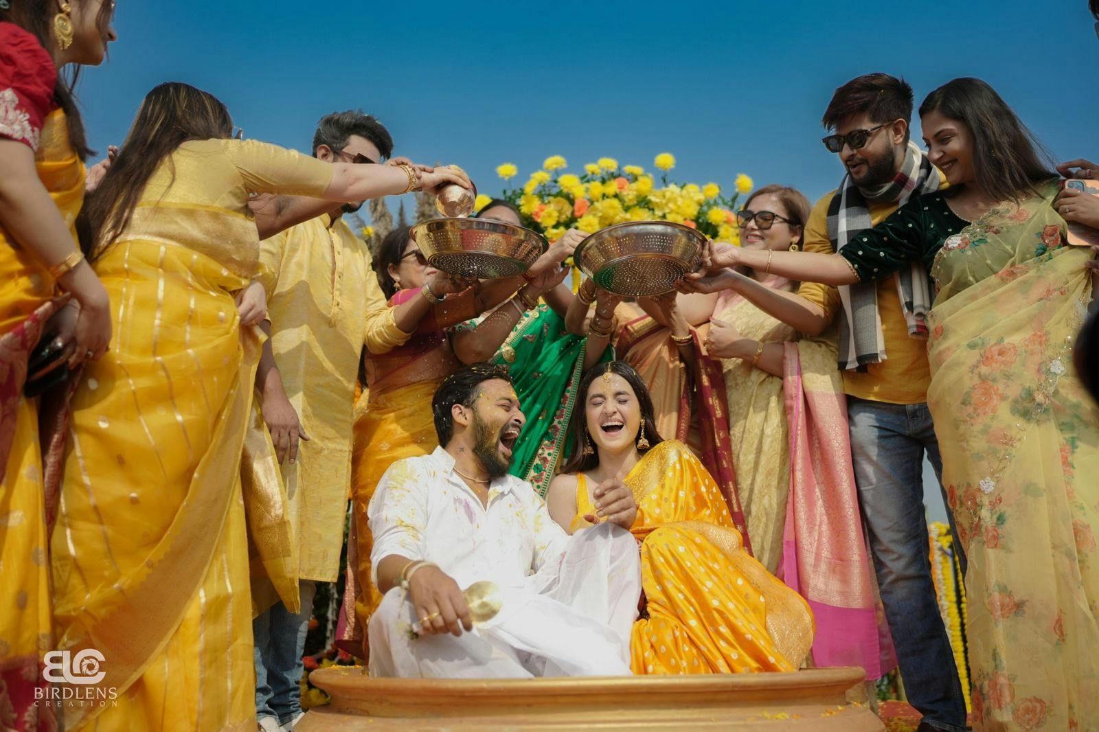 darshana banik and saurav das wedding haldi images captured by birdlens Creation
